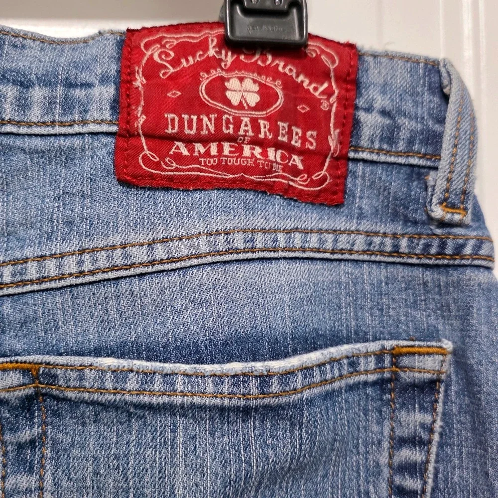 Vintage Lucky Brand Rider Fit Relaxed Jeans Blue Distressed Straight Leg 14/32